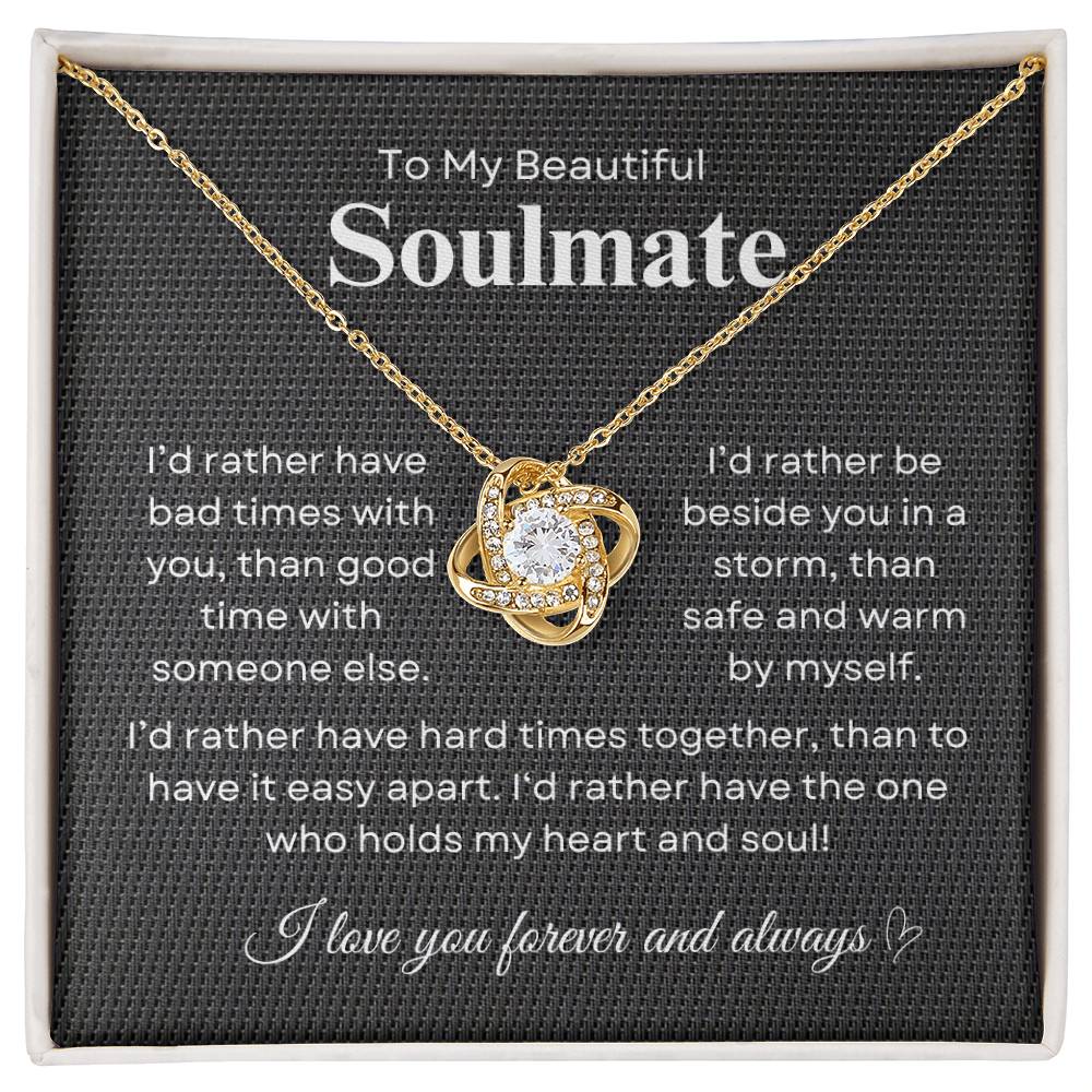 To My Beautiful Soulmate Loveknot  Necklace