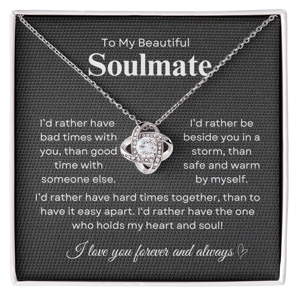 To My Beautiful Soulmate Loveknot  Necklace