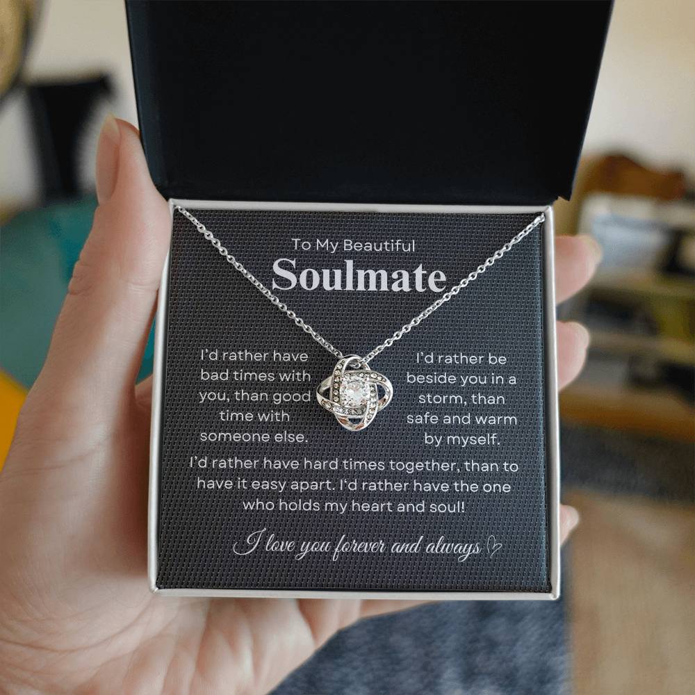 To My Beautiful Soulmate Loveknot  Necklace