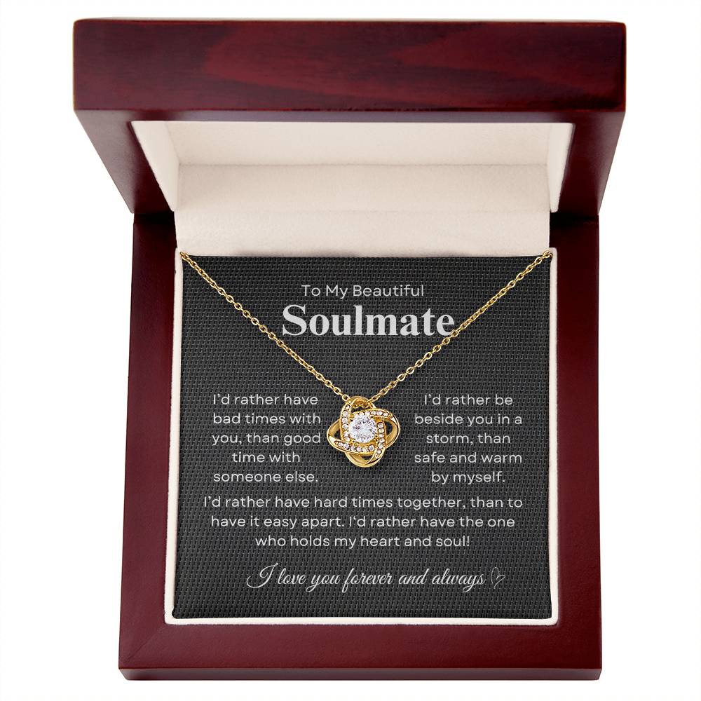 To My Beautiful Soulmate Loveknot  Necklace