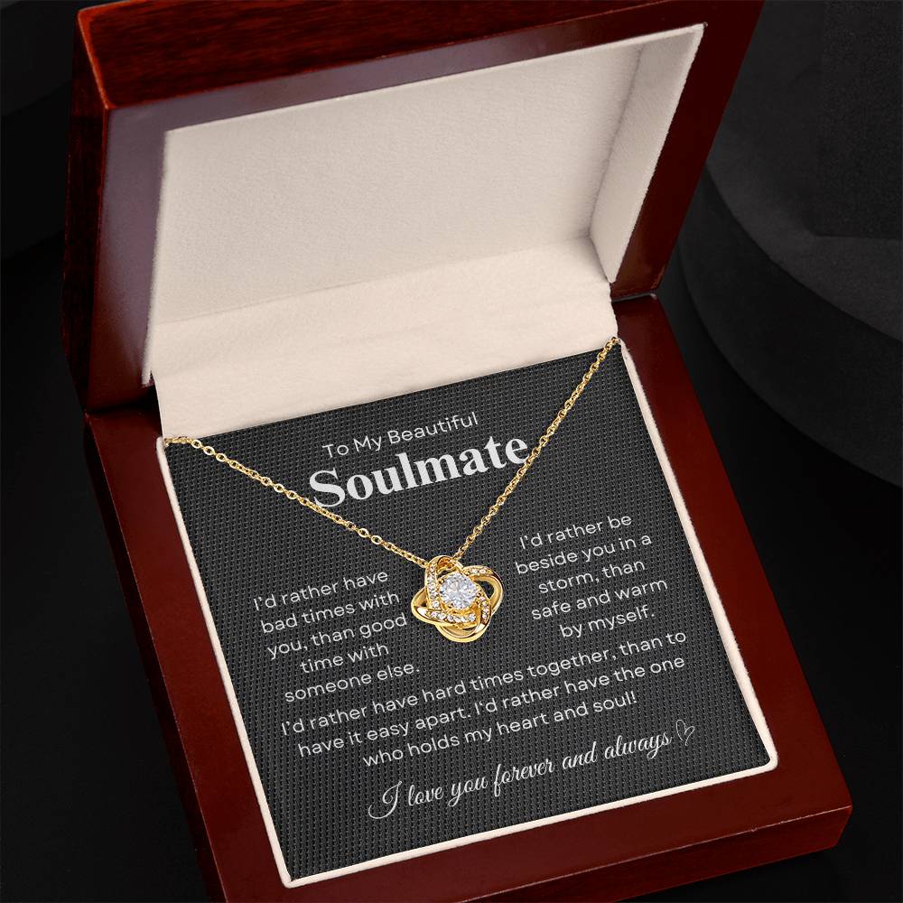 To My Beautiful Soulmate Loveknot  Necklace