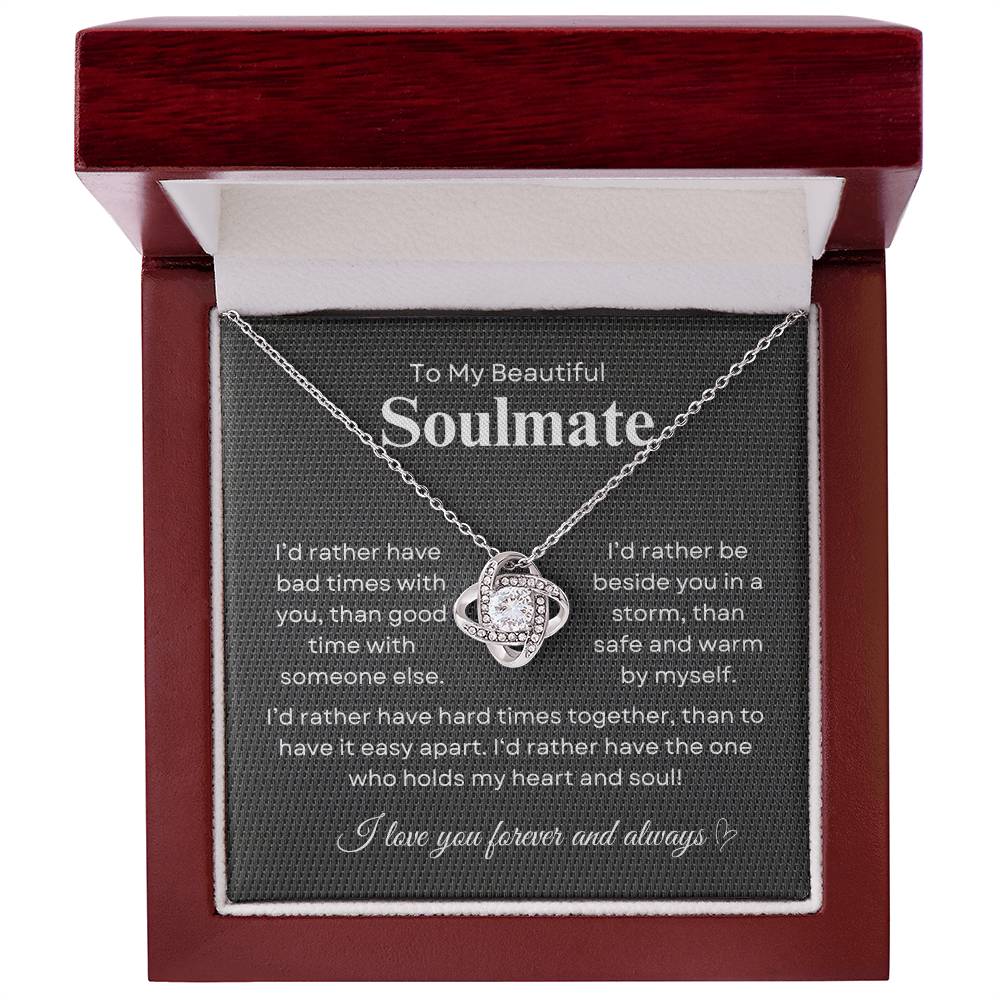 To My Beautiful Soulmate Loveknot  Necklace