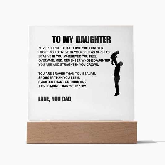 To My Daughter from Dad Acrylic Plaque